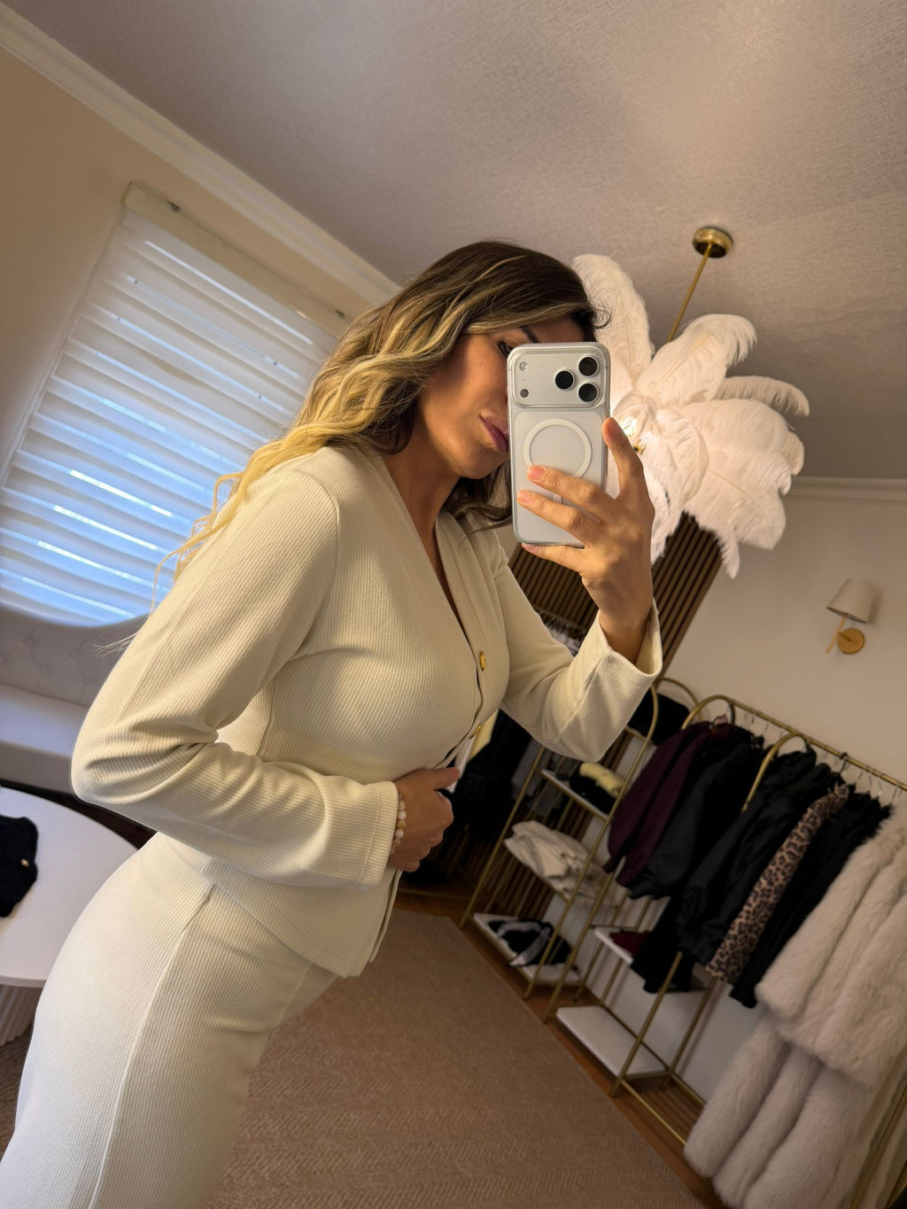 Zara model takım  beyaz