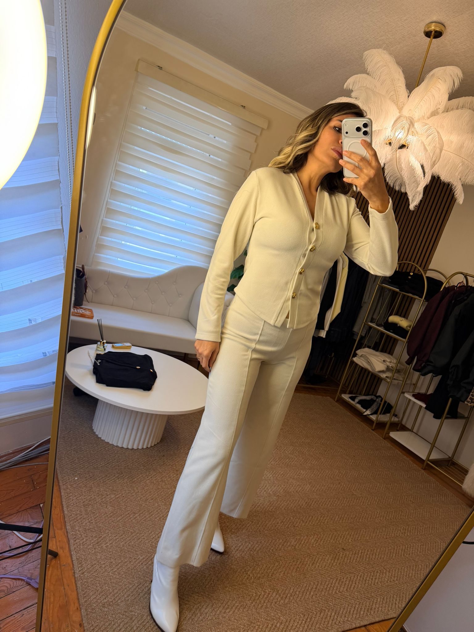 Zara model takım  beyaz