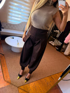 Belden kemer detaylı şalvar pantolon