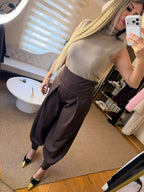 Belden kemer detaylı şalvar pantolon