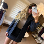 LACİVERT BLAZER CEKET -ETEK TAKIM