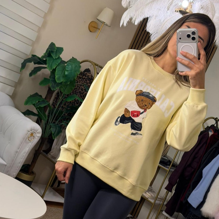 SARI AYICIKLI SWEATSHIRT