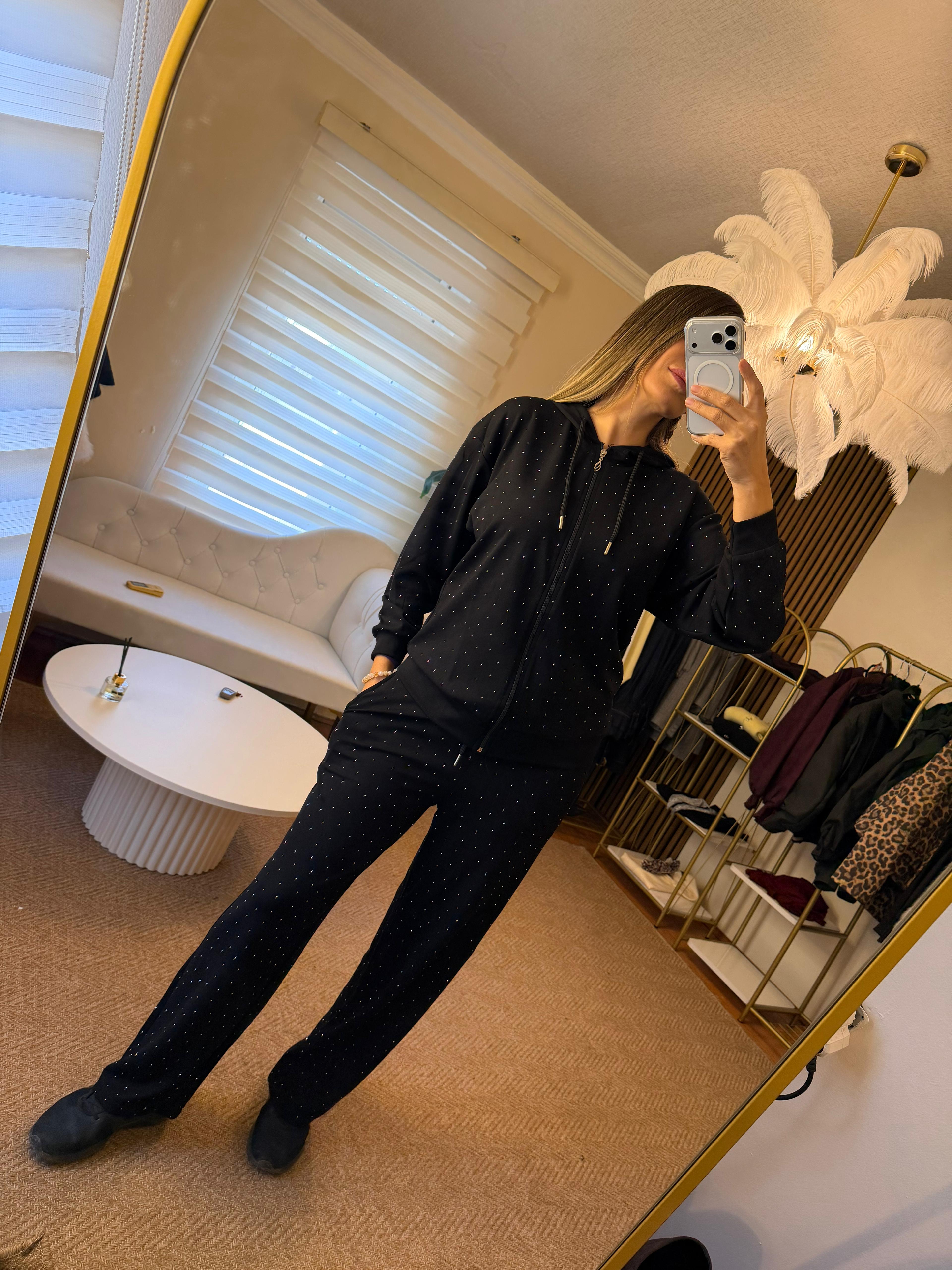 Taşlı oysho kumaş takım